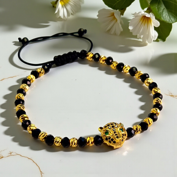 Brățară Parker cu hematit și panteră aurie [8]