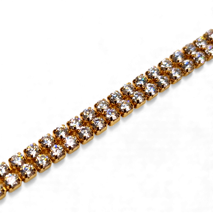 Brățară Sophia tennis dublă placată cu aur 18K cu zirconii clare [5]