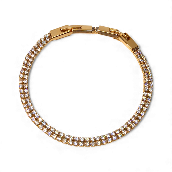 Brățară Sophia tennis dublă placată cu aur 18K cu zirconii clare [7]