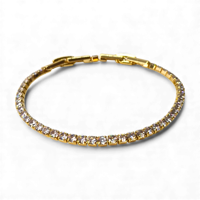 Brățară Sophia placată cu aur 18K cu zirconii clare [5]