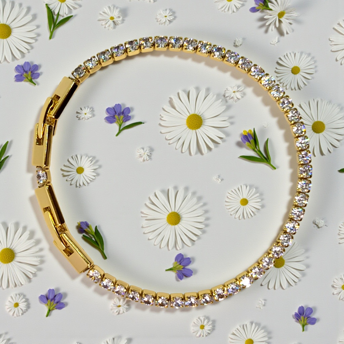 Brățară Sophia placată cu aur 18K cu zirconii clare [8]