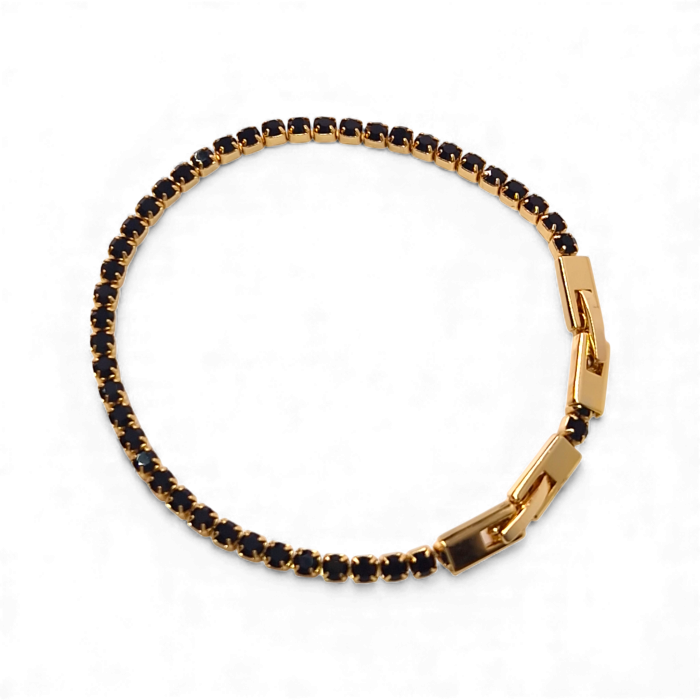 Brățară Sydney placată cu aur 18K cu zirconii negre [3]