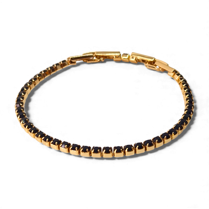 Brățară Sydney placată cu aur 18K cu zirconii negre [7]