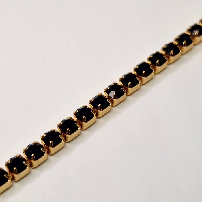 Bratara tennis cu cristale negre din zirconiu placata cu aur roz de 18k [4]