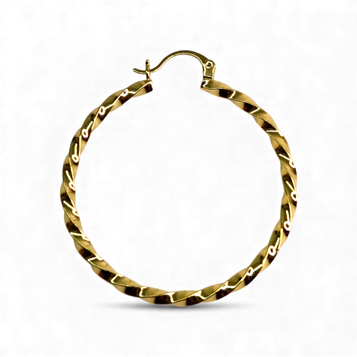 Cercei Carla placati cu aur 18K cu model răsucit [3]