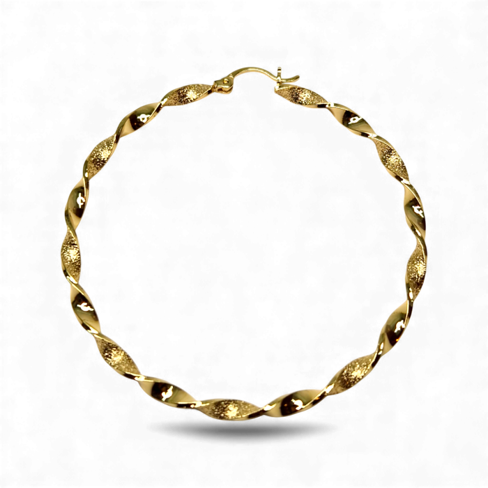 Cercei Dalia placati cu aur 18K cu design răsucit texturat [7]