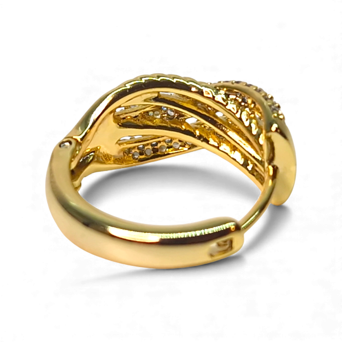 Cercei Kelly placați cu aur 18K cu design împletit și zirconii clare [7]