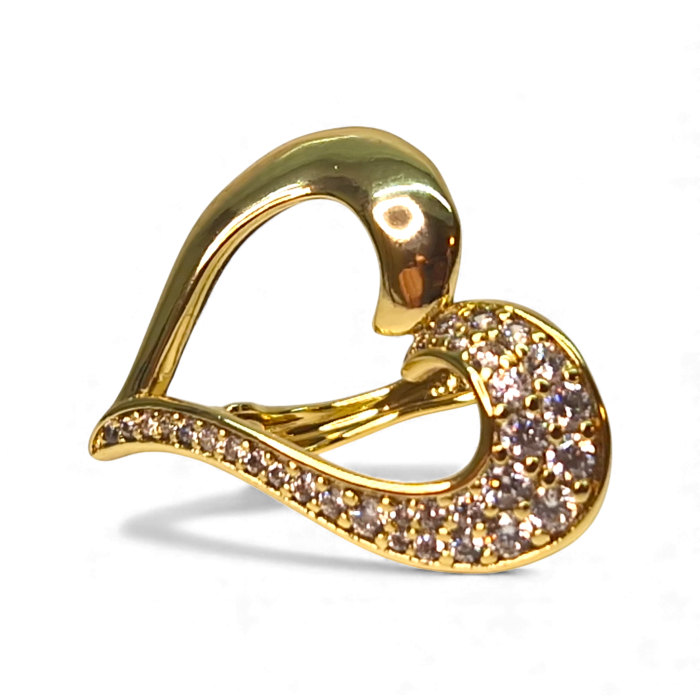 Cercei Rachael placati cu aur 18K cu design sculptural și zirconii [3]