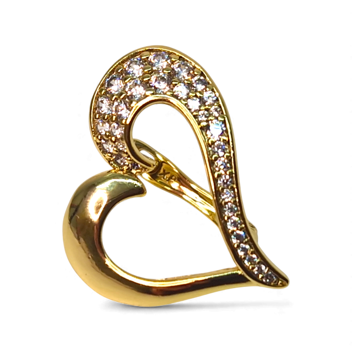 Cercei Rachael placati cu aur 18K cu design sculptural și zirconii [5]