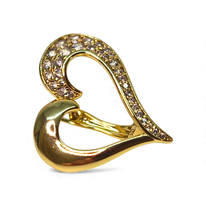 Cercei Rachael placati cu aur 18K cu design sculptural și zirconii [7]