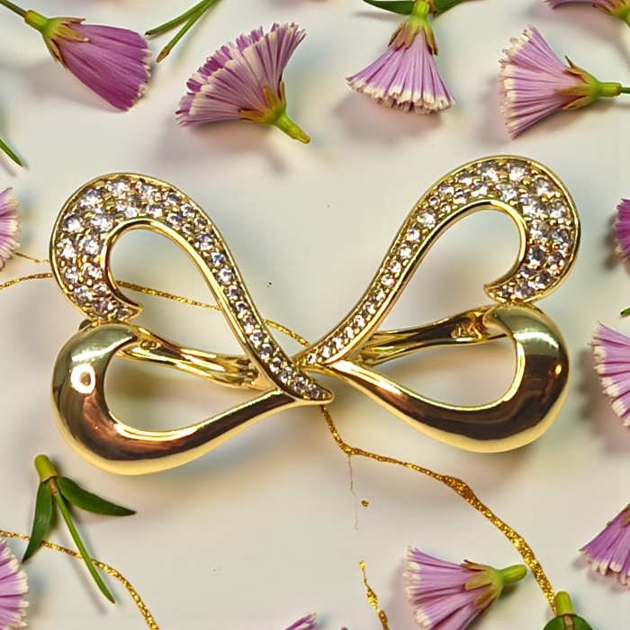 Cercei Rachael placati cu aur 18K cu design sculptural și zirconii [2]