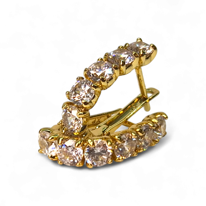 Cercei placați cu aur 18K Sydney cu cristale mari strălucitoare [5]