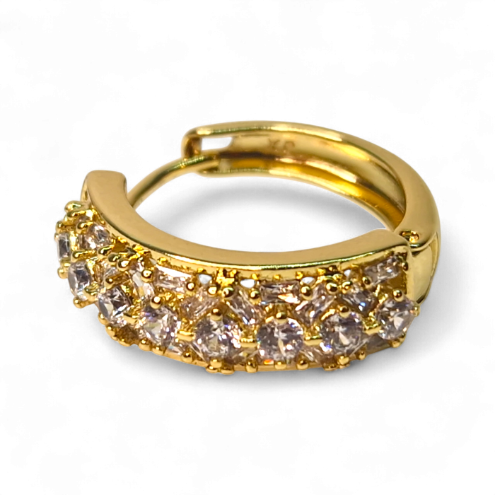 Cercei Tiffany placați cu aur cu două rânduri de zirconii [7]