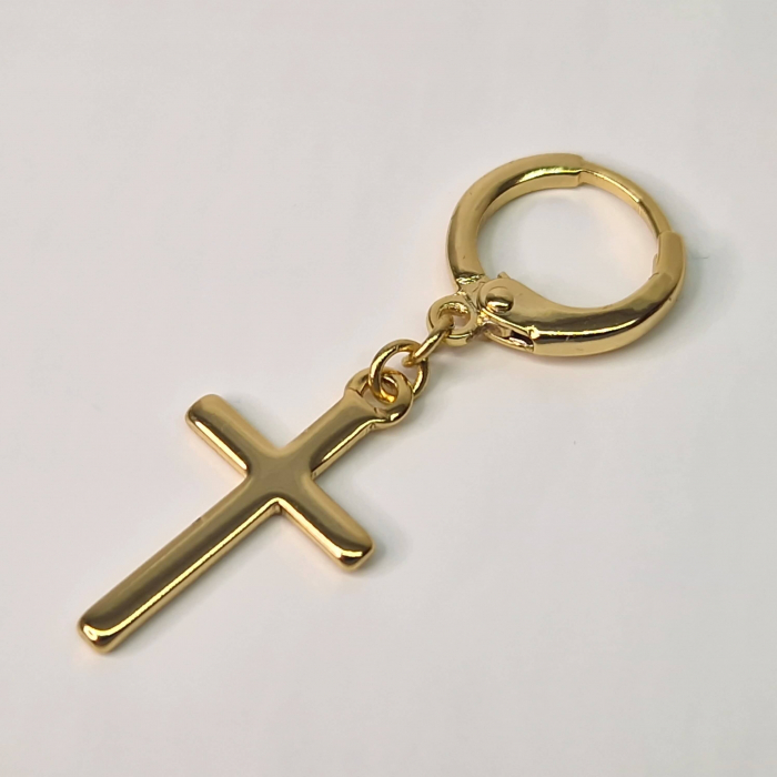 Cercei placati cu aur de 14k cu cruciulita [5]