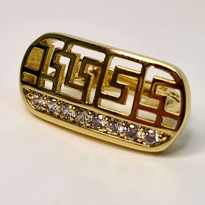Cercei eleganti placati cu aur de 14k si cristale albe din zirconiu [9]