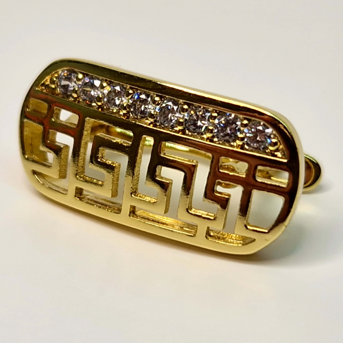 Cercei eleganti placati cu aur de 14k si cristale albe din zirconiu [6]