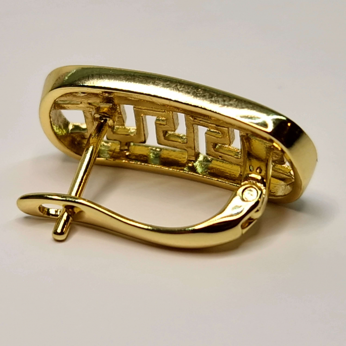 Cercei eleganti placati cu aur de 14k si cristale albe din zirconiu [2]