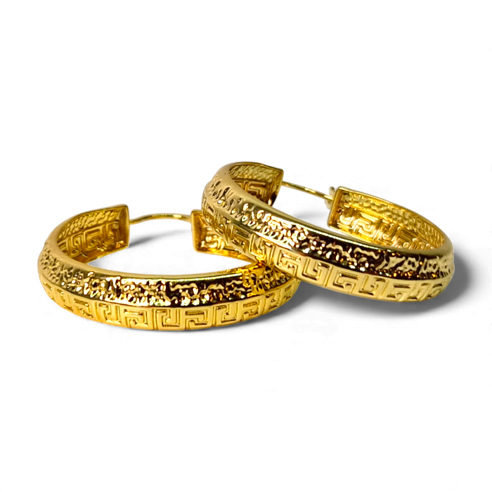 Cercei rotunzi placati cu aur de 18k [7]