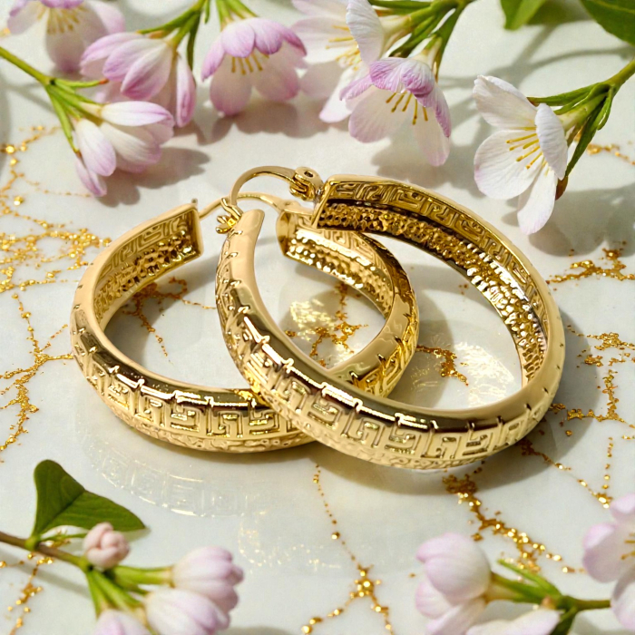 Cercei rotunzi placati cu aur de 18k [2]