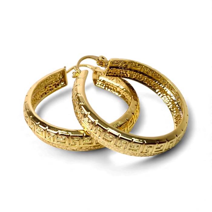 Cercei rotunzi placati cu aur de 18k [5]