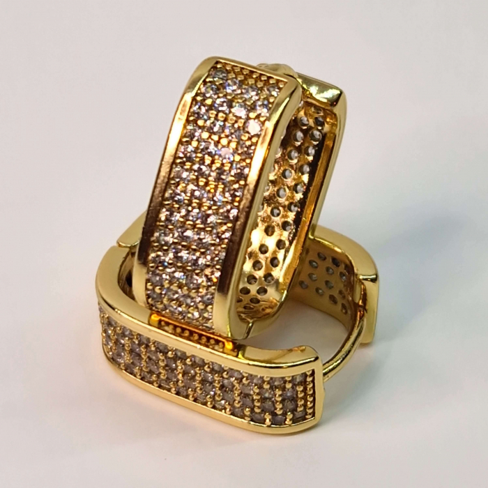 Cercei de ocazie placati cu aur de 14k si incrustati cu cristale albe zirconiu [7]