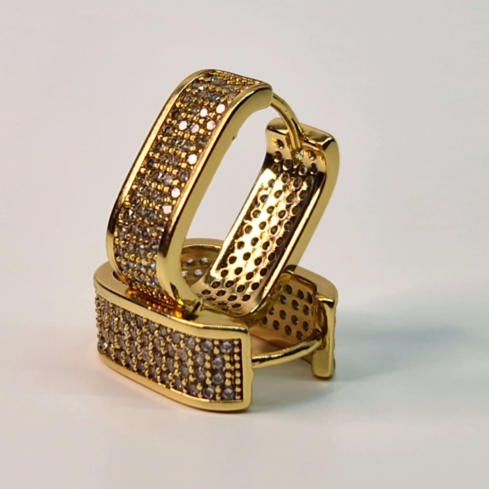 Cercei de ocazie placati cu aur de 14k si incrustati cu cristale albe zirconiu [5]