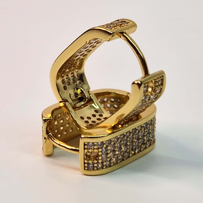 Cercei de ocazie placati cu aur de 14k si incrustati cu cristale albe zirconiu [6]