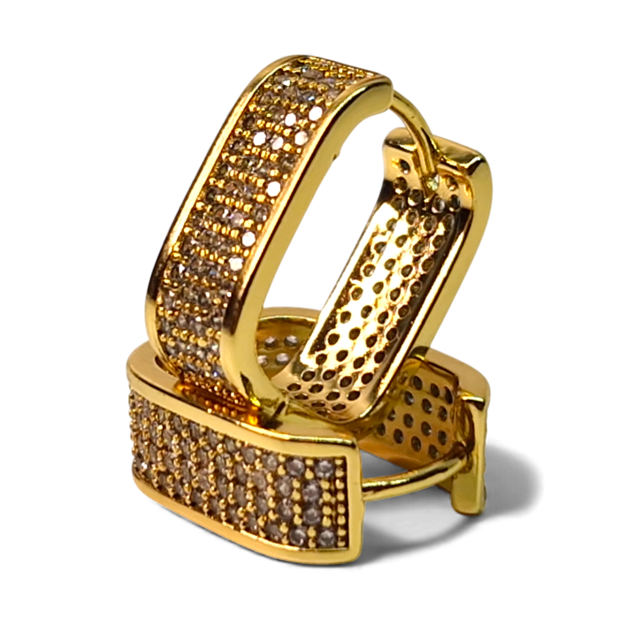 Cercei de ocazie placati cu aur de 14k si incrustati cu cristale albe zirconiu [3]