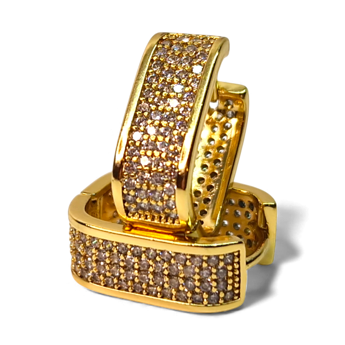 Cercei de ocazie placati cu aur de 14k si incrustati cu cristale albe zirconiu [5]