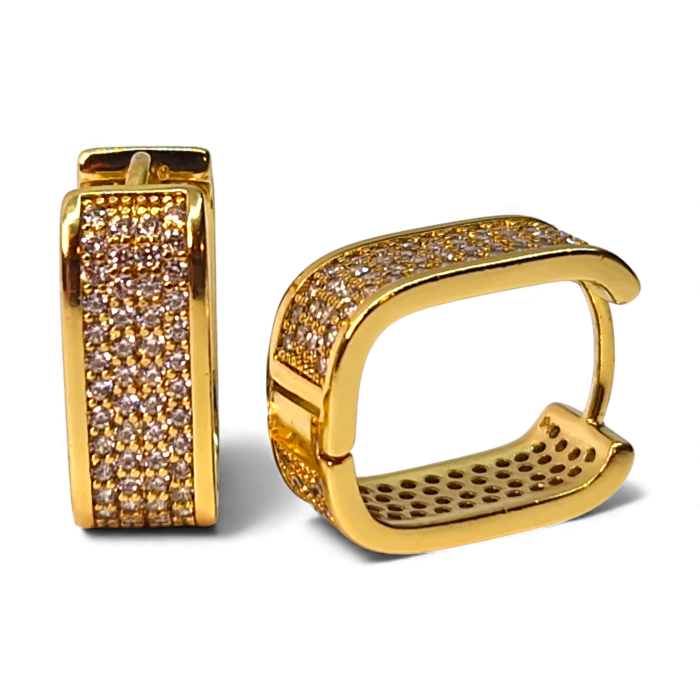 Cercei de ocazie placati cu aur de 14k si incrustati cu cristale albe zirconiu [7]