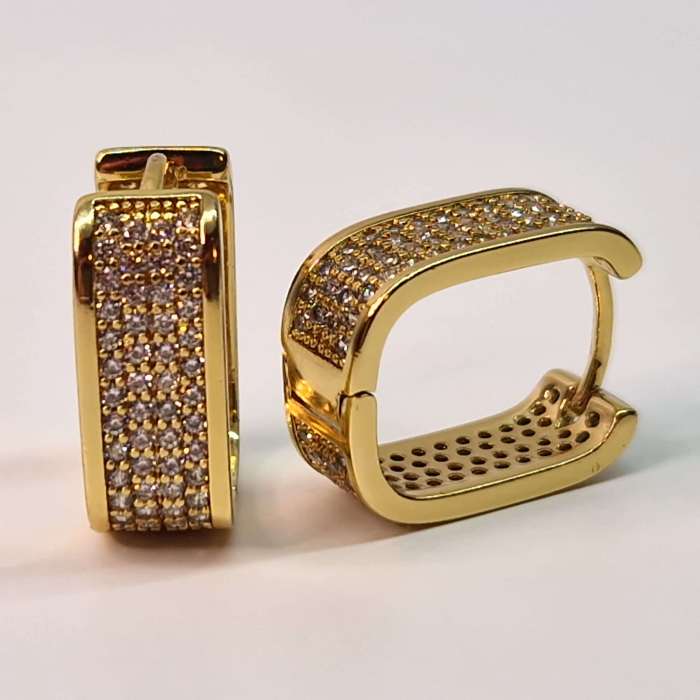 Cercei de ocazie placati cu aur de 14k si incrustati cu cristale albe zirconiu [3]