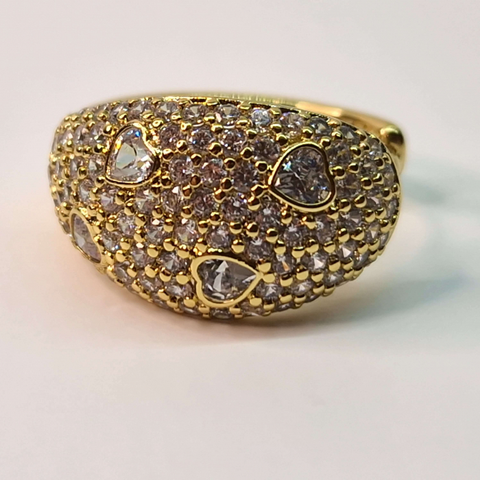Cercei eleganti placati cu aur galben de 14k si cristale zirconiu albe pe toata suprafata [3]