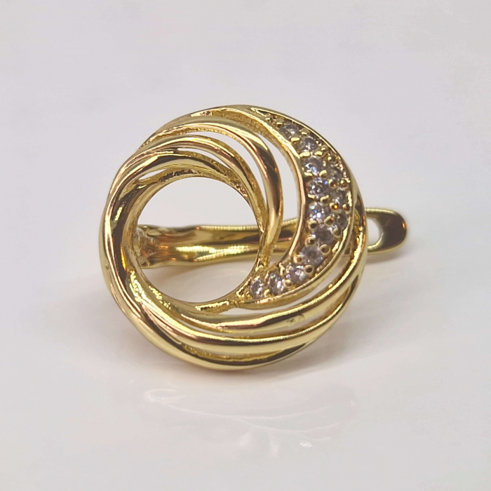 Cercei placati cu aur de 14k incrustati cu cristale albe zirconiu [6]