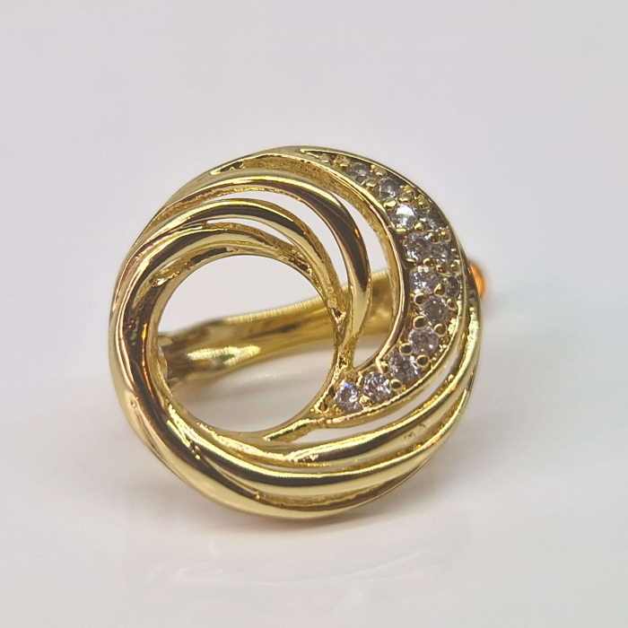 Cercei placati cu aur de 14k incrustati cu cristale albe zirconiu [3]
