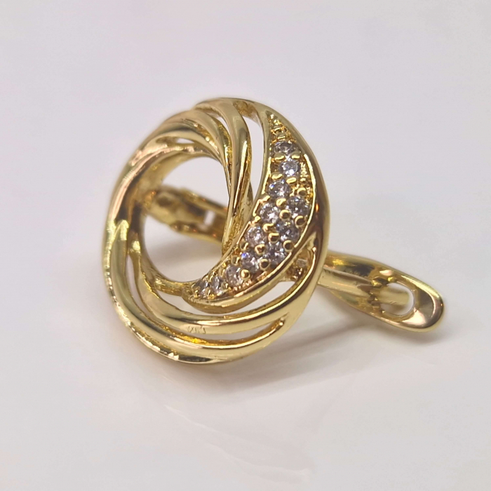 Cercei placati cu aur de 14k incrustati cu cristale albe zirconiu [5]