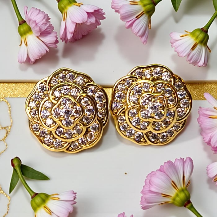 Cercei Amira placați cu aur 18K cu cristale [2]