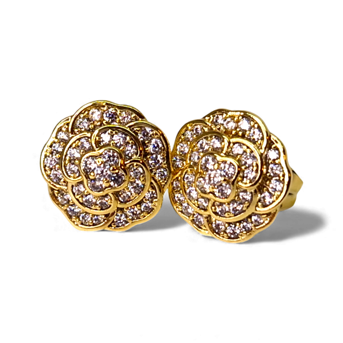 Cercei Amira placați cu aur 18K cu cristale [5]