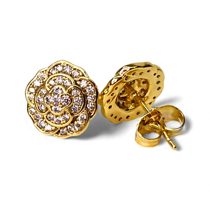 Cercei Amira placați cu aur 18K cu cristale [3]