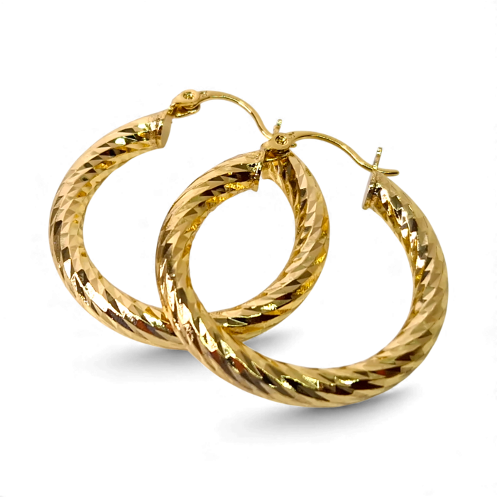 Cercei rotunzi placati cu aur de 18k [3]