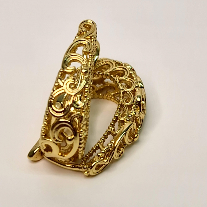 Cercei placati cu aur galben de 14k si gravura filigran deosebita [5]