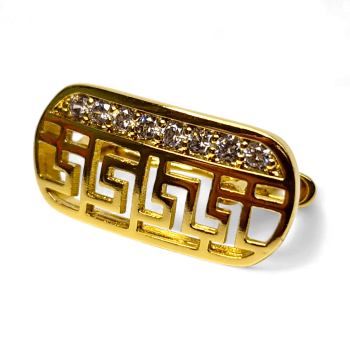 Cercei Aurora placați cu aur cu model geometric decupat și zirconii [3]