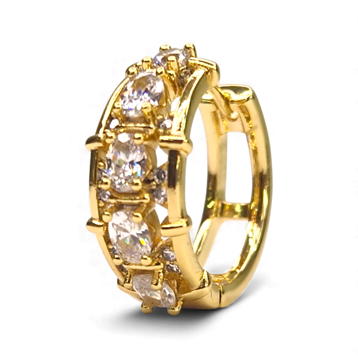 Cercei Ayanna placați cu aur cu zirconii mari strălucitoare [8]