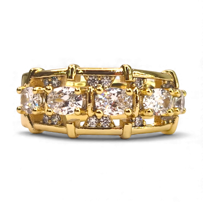 Cercei Ayanna placați cu aur cu zirconii mari strălucitoare [6]