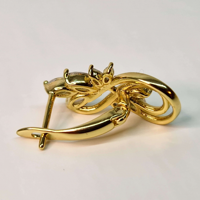 Cercei eleganti placati cu aur de 14k si cristale din zirconiu [5]