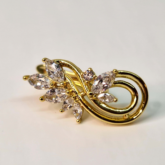 Cercei eleganti placati cu aur de 14k si cristale din zirconiu [4]