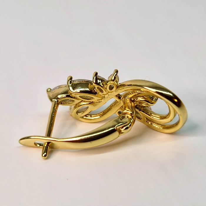 Cercei eleganti placati cu aur de 14k si cristale din zirconiu [8]