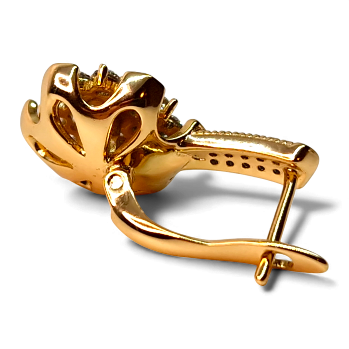 Cercei Carina placati cu aur cu flori pavate în zirconii [7]