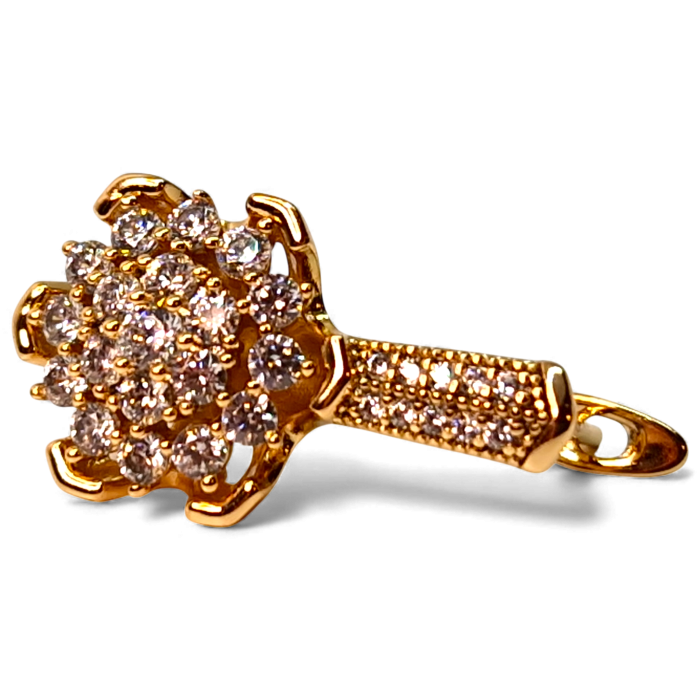 Cercei Carina placati cu aur cu flori pavate în zirconii [6]