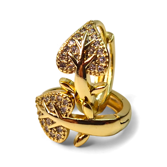 Cercei Carmina placați cu aur cu inimă și arbore al vieții [1]