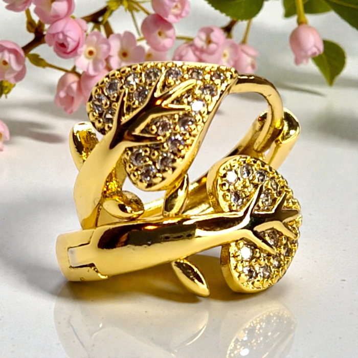 Cercei Carmina placați cu aur cu inimă și arbore al vieții [6]